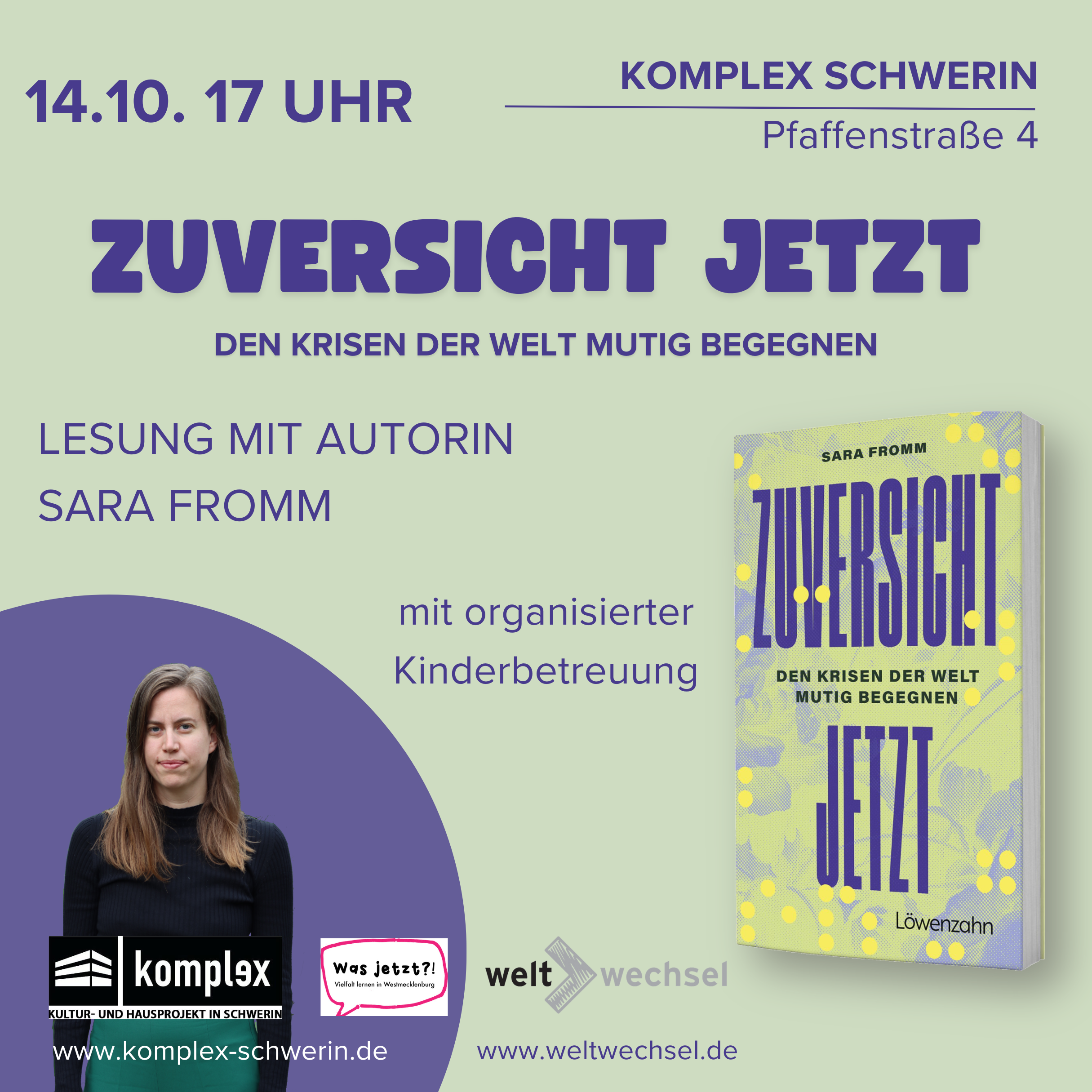 Zuversicht jetzt! Den Krisen der Welt mutig begegnen // Lesung mit der Autorin Sara Fromm